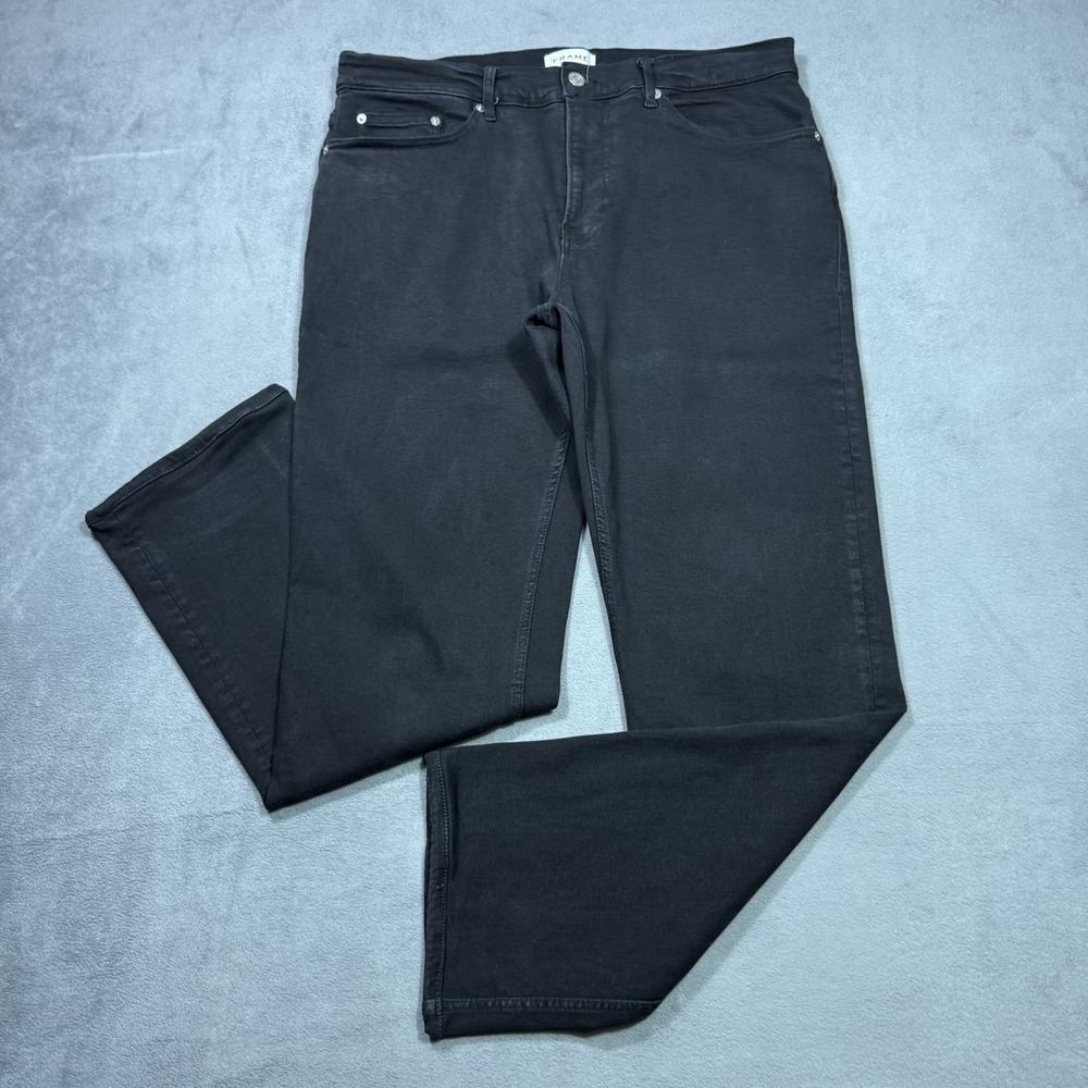 Frame Jeans Mens 36x30 Modern Straight Leg Stretch Denim Black USA Modern